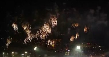 الألعاب النارية تزين سماء استاد قناة السويس عقب تكريم الرئيس السيسي للأوائل