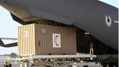 وصول طائرة مساعدات من الأردن لمطار العريش تمهيدًا لنقلها إلى قطاع غزة